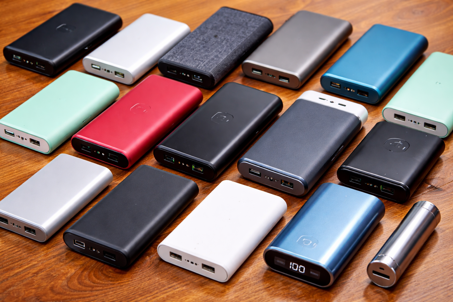 Power banks of different sizes side by side